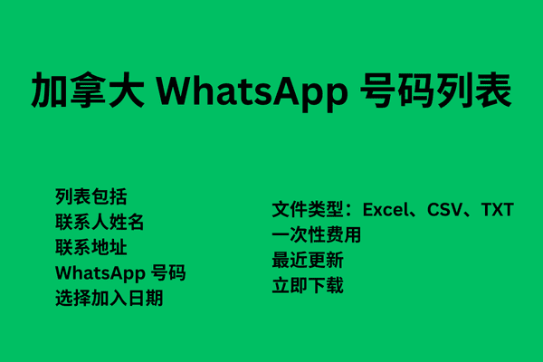 加拿大 WhatsApp 号码列表