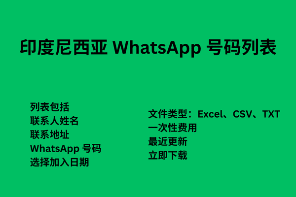 印度尼西亚 WhatsApp 号码列表