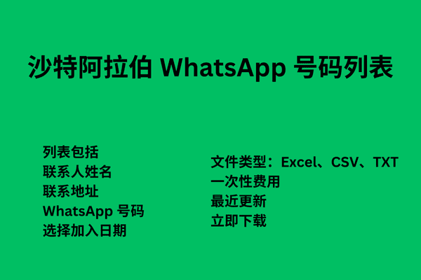 沙特阿拉伯 WhatsApp 号码列表